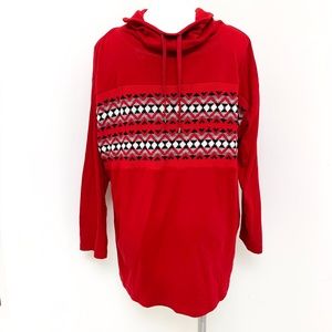 BOGO Chaps Long Sleeve Sweater Top Red Large